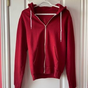 Red American Apparel Hoodie.